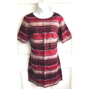 CHELSEA & VIOLET dress size MEDIUM red Tie Dye Sequin $138 NEW (p64)